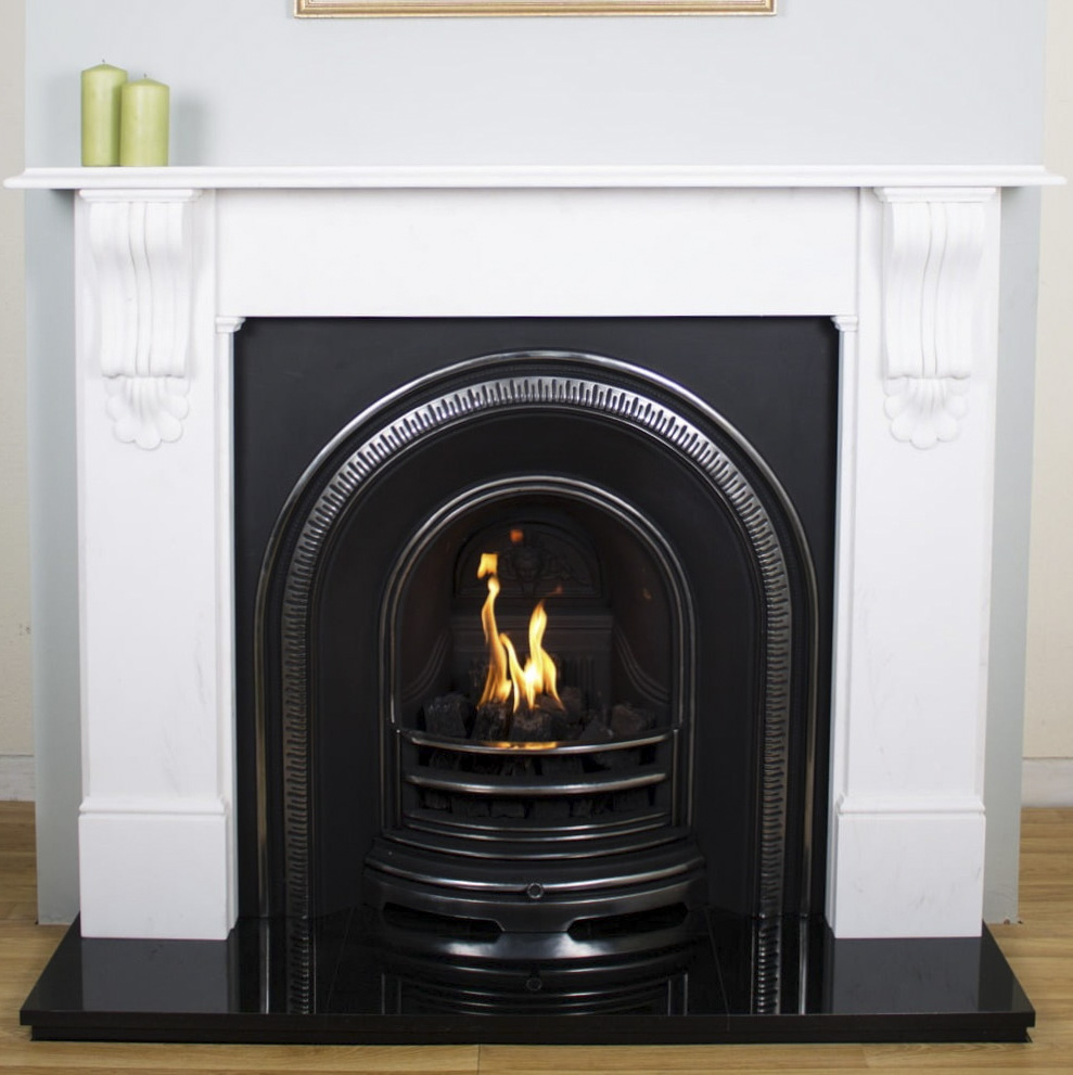 White marble Corbel mantel